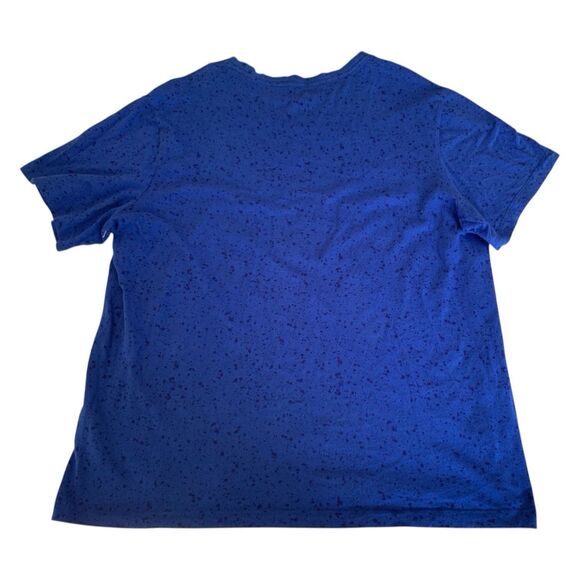 Nike Shirt Men XL Blue Paint Splatter Spell Out Big Logo Crewneck Athletic Tee - Picture 2 of 6